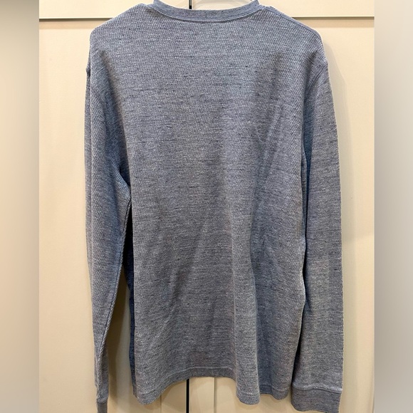 Men's Blue Henley Shirt-XL - Picture 2 of 5